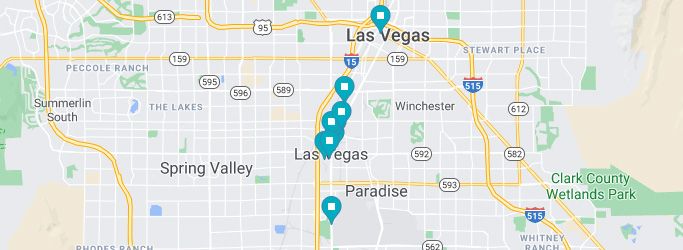 Top 10 Free Attractions in Las Vegas Map