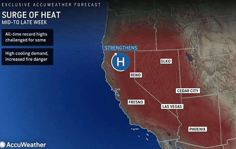 國家氣象局發布維加斯高溫警告